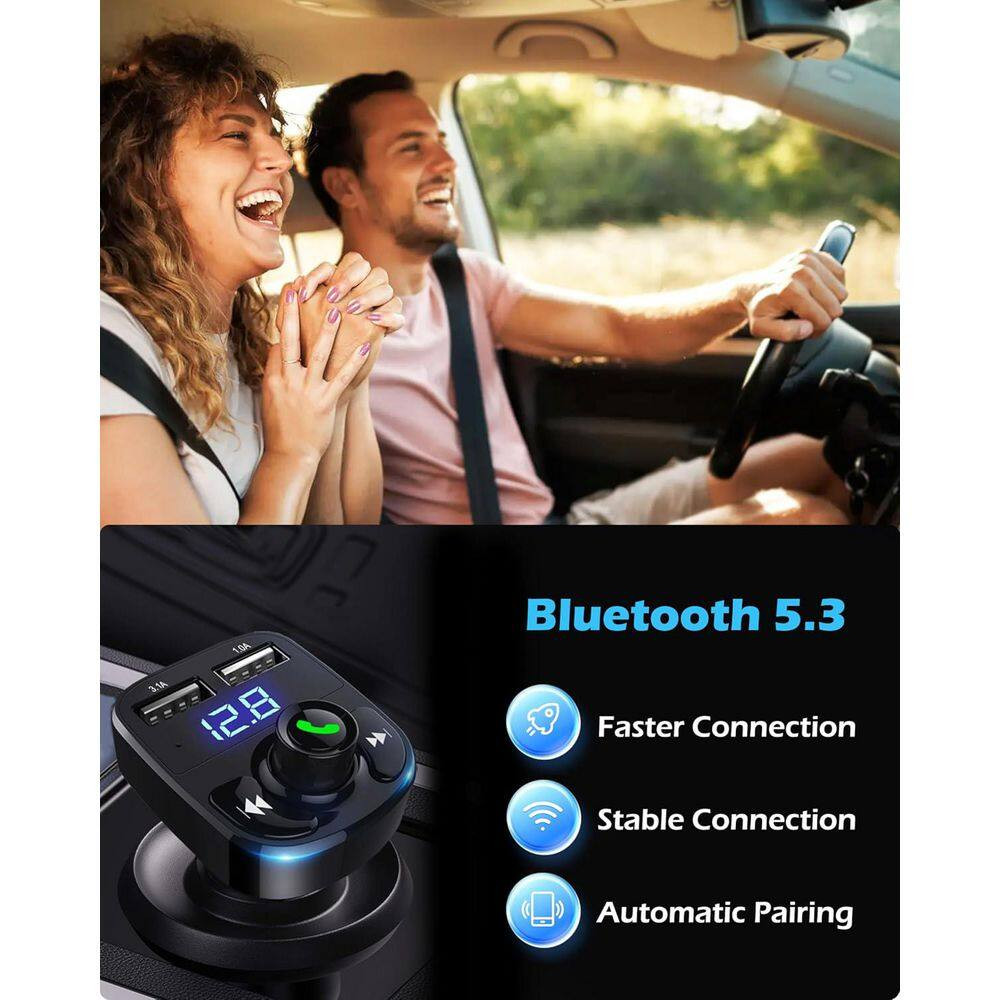 Wireless Bluetooth FM Transmitter Car Charger Handsfree Call Music Adapter Dual