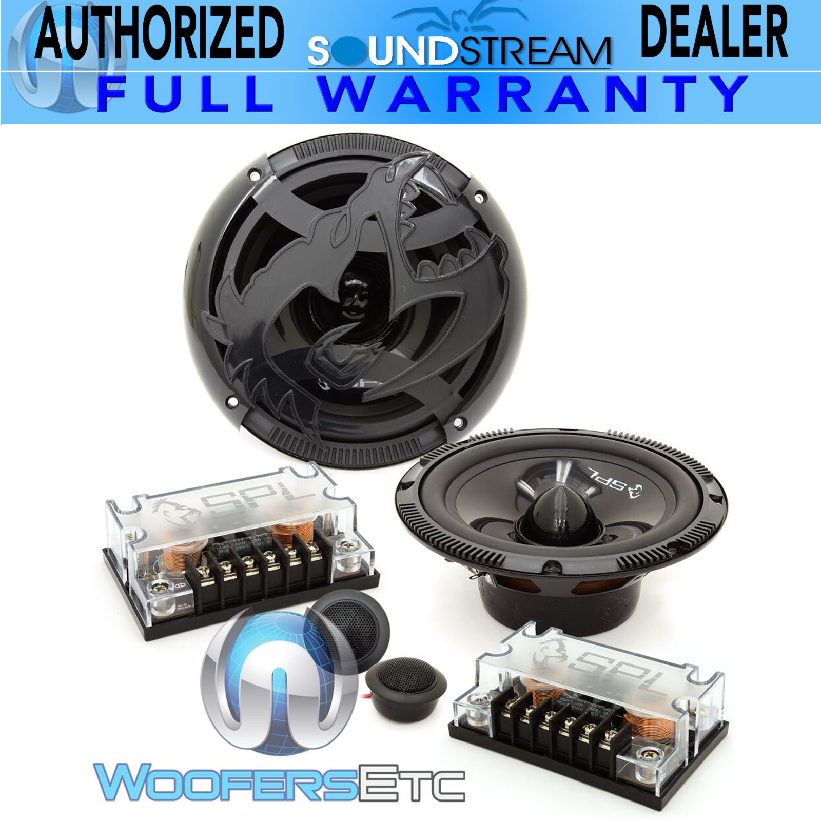 SPL AS-60C 6.5" CAR COMPONENT SPEAKERS MIDS CROSSOVERS TWEETERS SOUNDSTREAM NEW