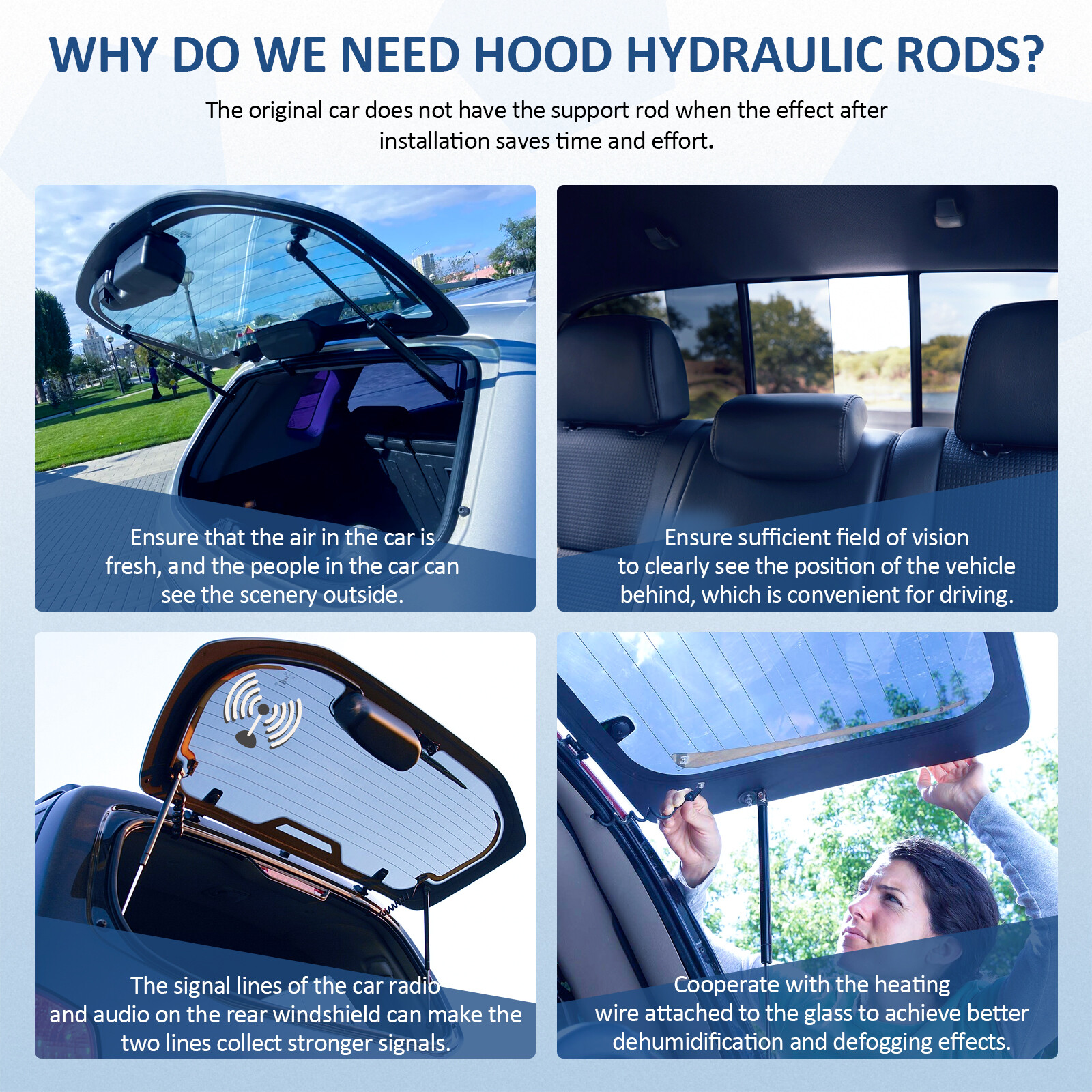 For 2007-2014 Chevy Tahoe Qty 2 Rear Window Glass Lift Supports Shocks Struts