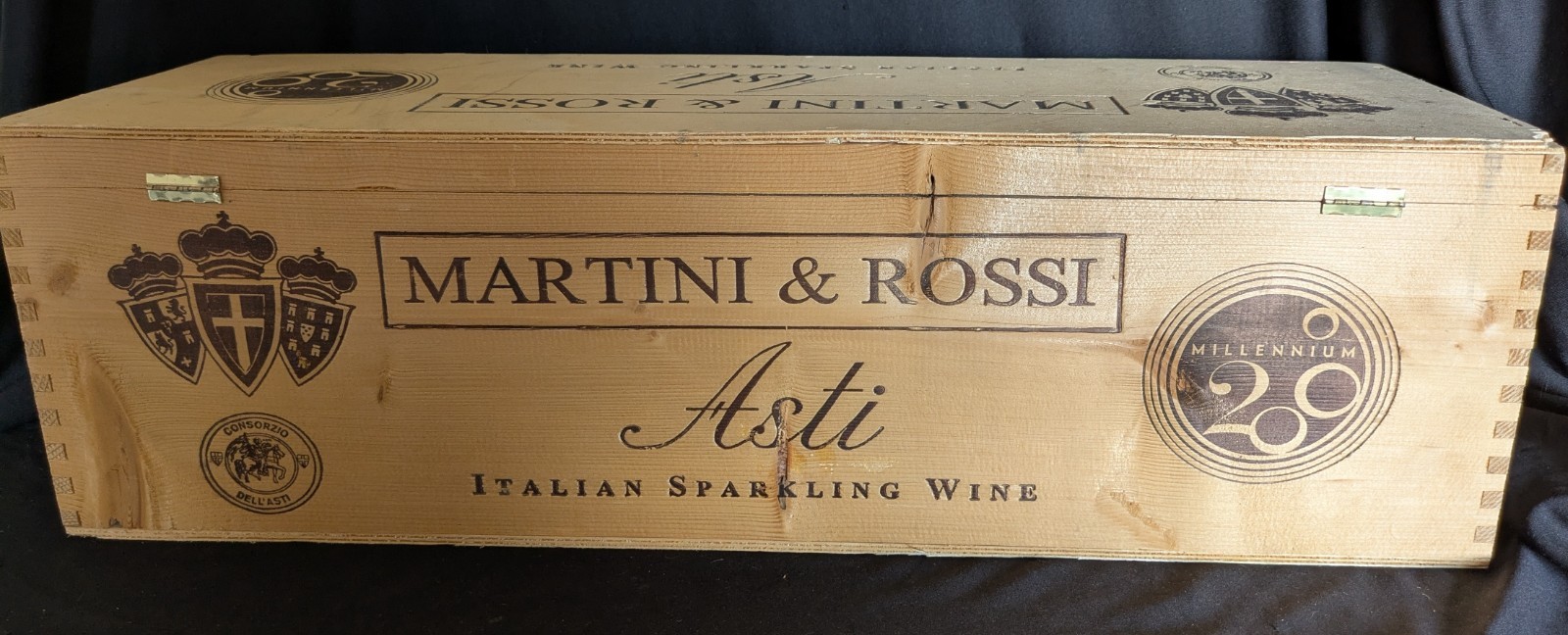 Vintage Martini & Rossi Asti Italian Sparkling Wine 6 Liter Wooden Gift Box Only