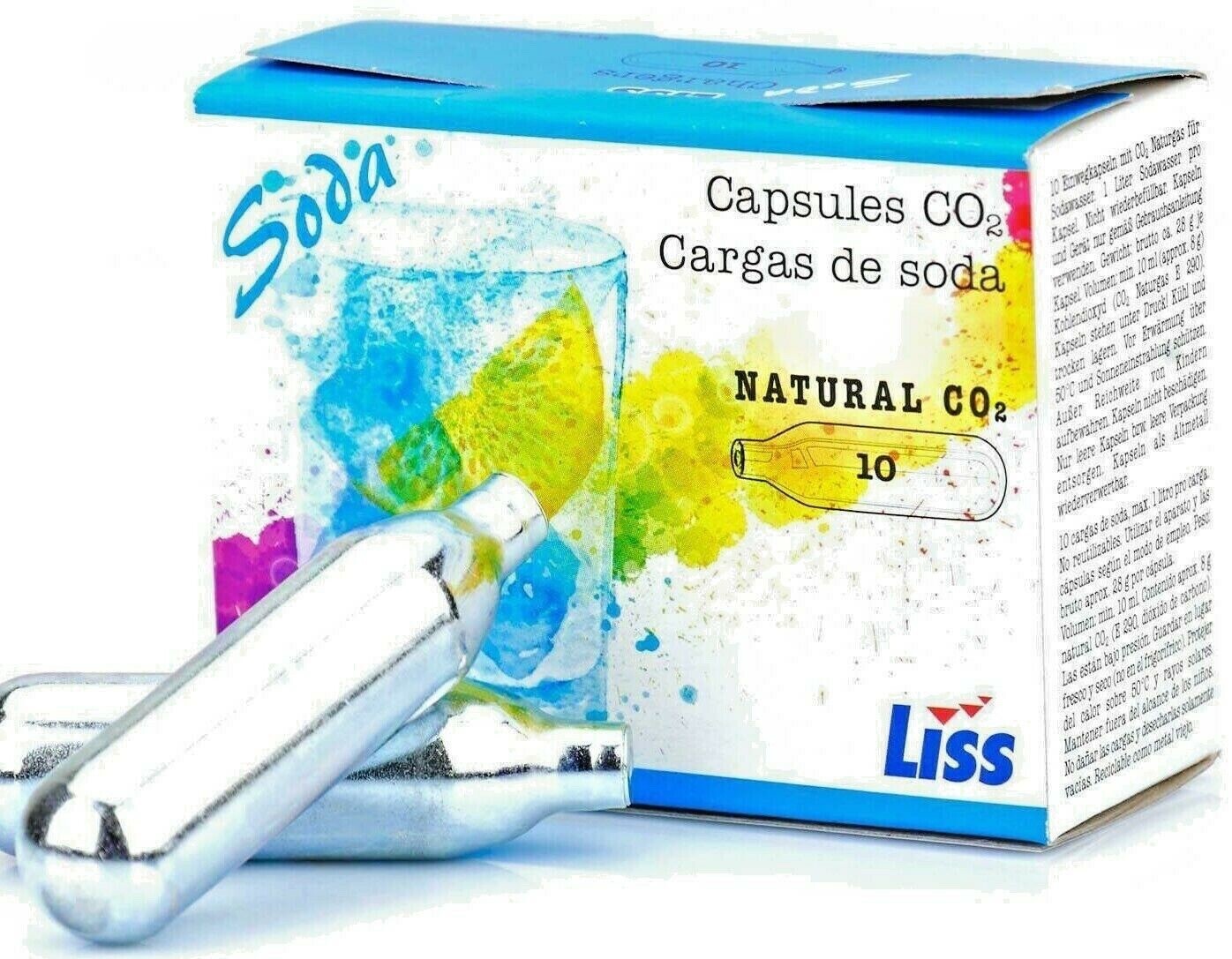 50 CO2 Soda Seltzer Water charger European 8g C02 EU carbonated 5 boxes of 10