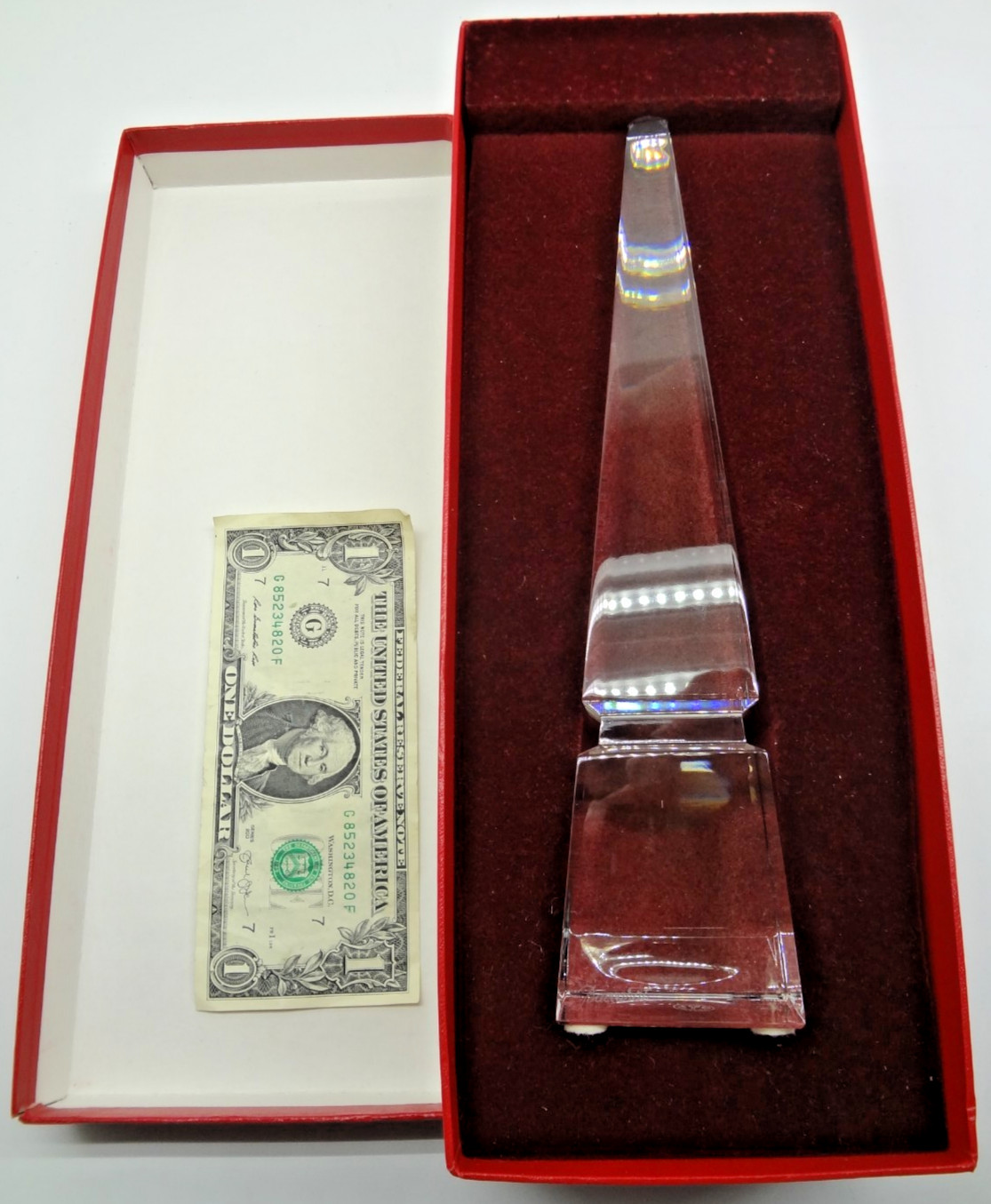 Baccarat Art Crystal Pyramide Monument Louxor 10" Obelisk Made France FREE SHIP!