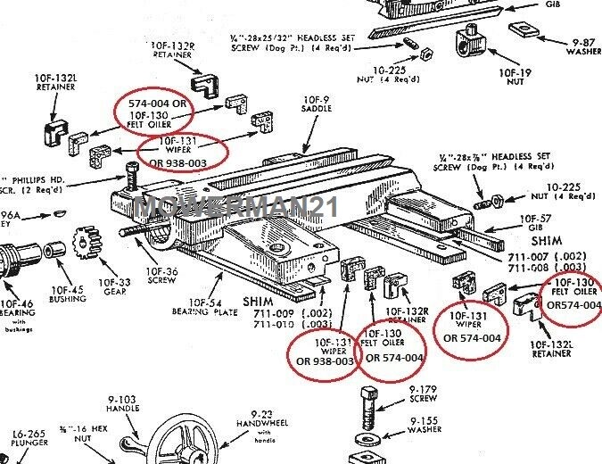 Felt Wiper Way Set Atlas Craftsman Metal Lathe 10 /12 Commercial USA FAST SHIP