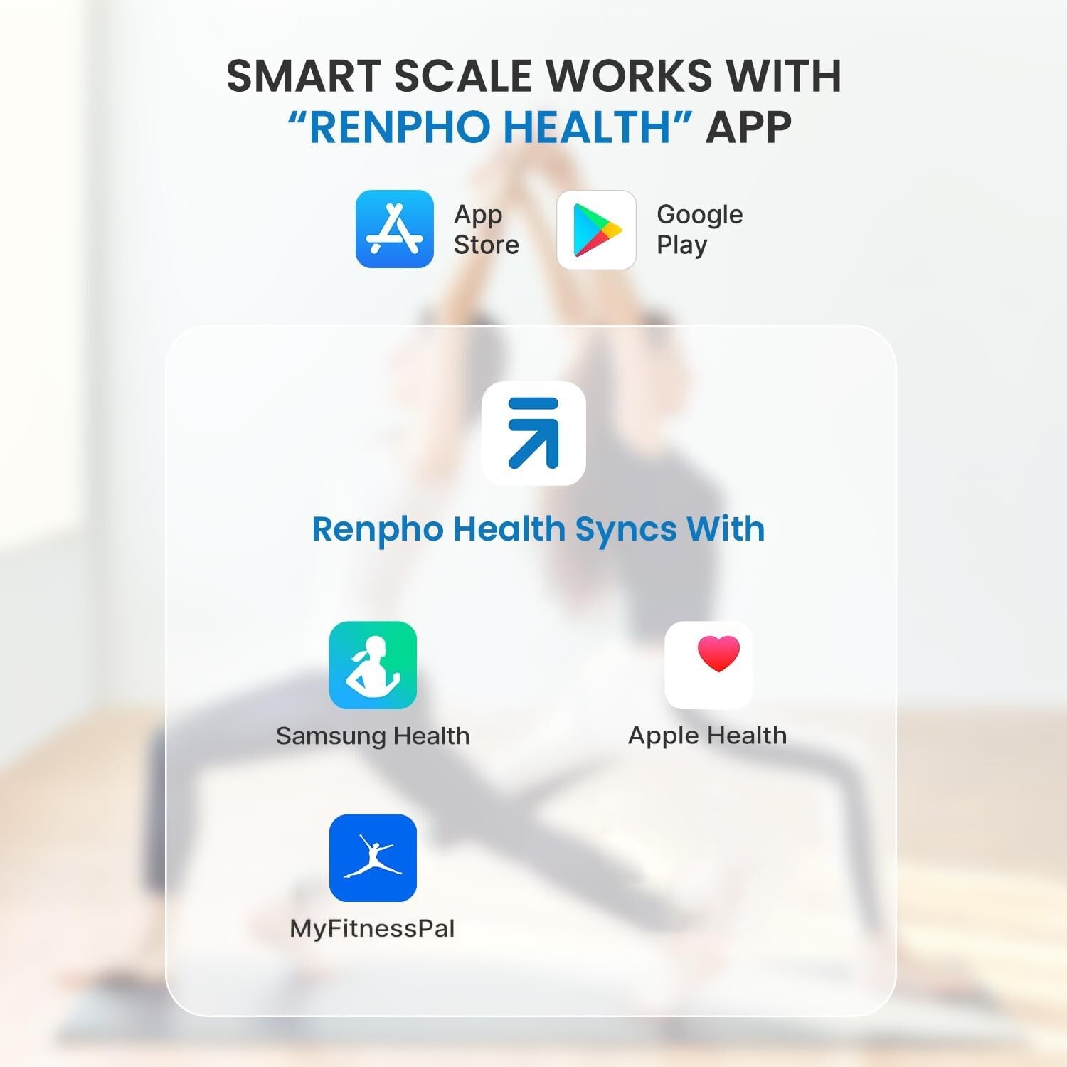 RENPHO Bluetooth Body Fat Scale Weight Scale Bathroom Scale Rechargeable Gift US