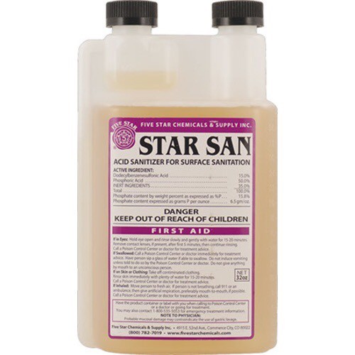 Star San, 32 oz No Rinse Safe for Homebrew Beer Wine Moonshine Food Grade