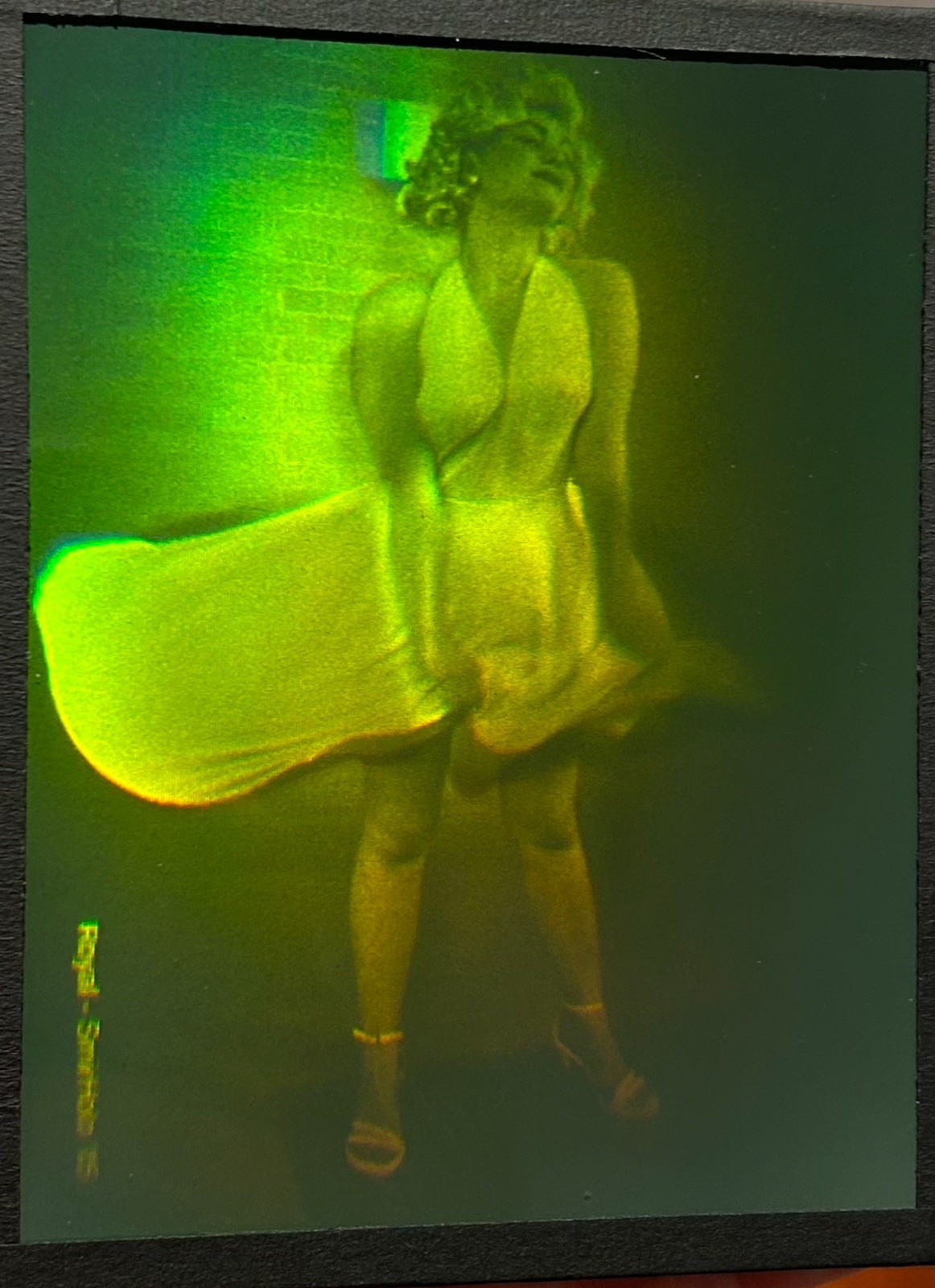 True 3D laser hologram. option hologram. Marylin moment. Vintage