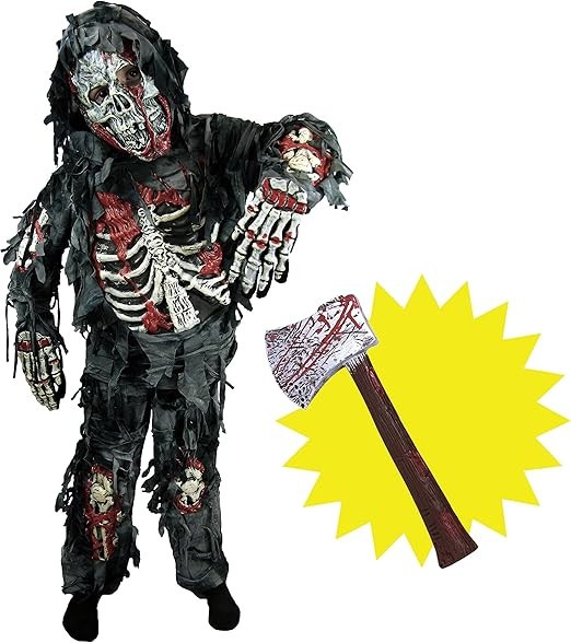 3T Spooktacular Creations Kids Scary Zombie Costume Mask, Gloves, Pants, Shirt