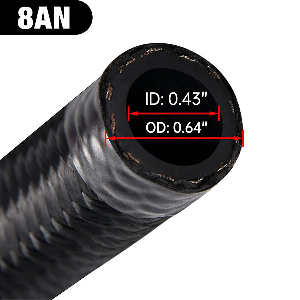 6AN 8AN 10AN 10-20FT CPE Braided Nylon Fuel Line Kit Hose end Fittings + Wrench