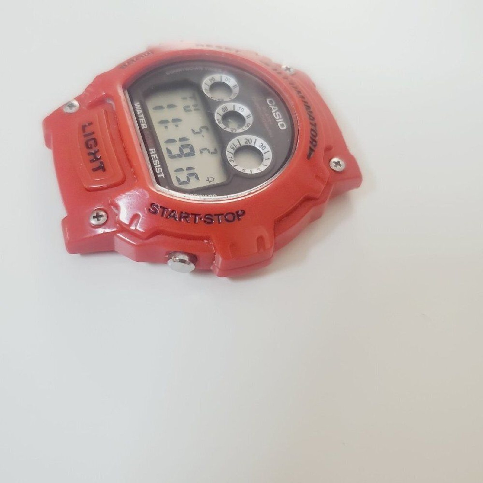 Casio Illuminator 3225 W-214HC Mens Digital Watch Red For Parts USE