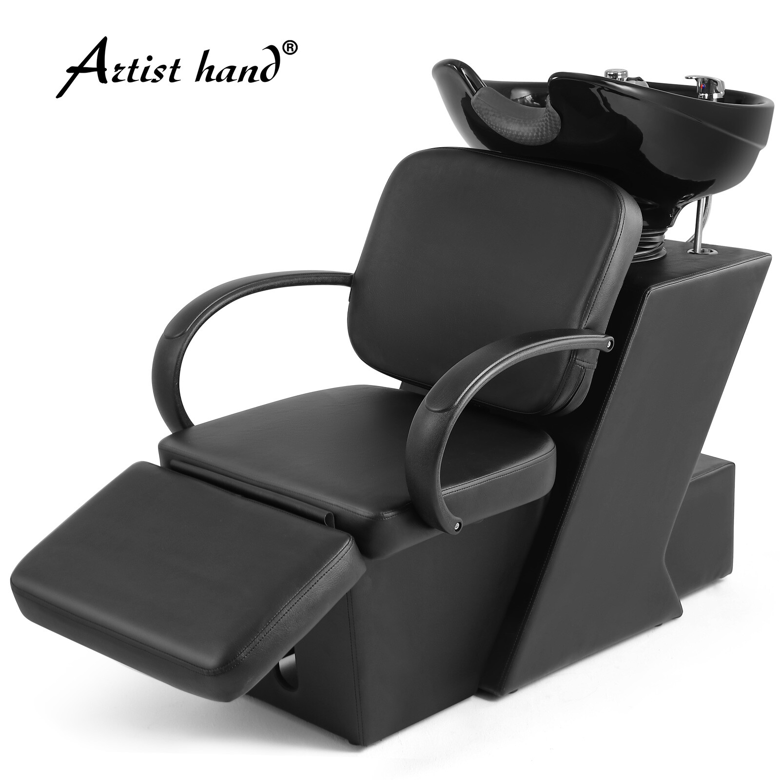 Artist Hand Backwash Barber Shampoo Chair Ceramic Bowl Sink Unit Salon Station