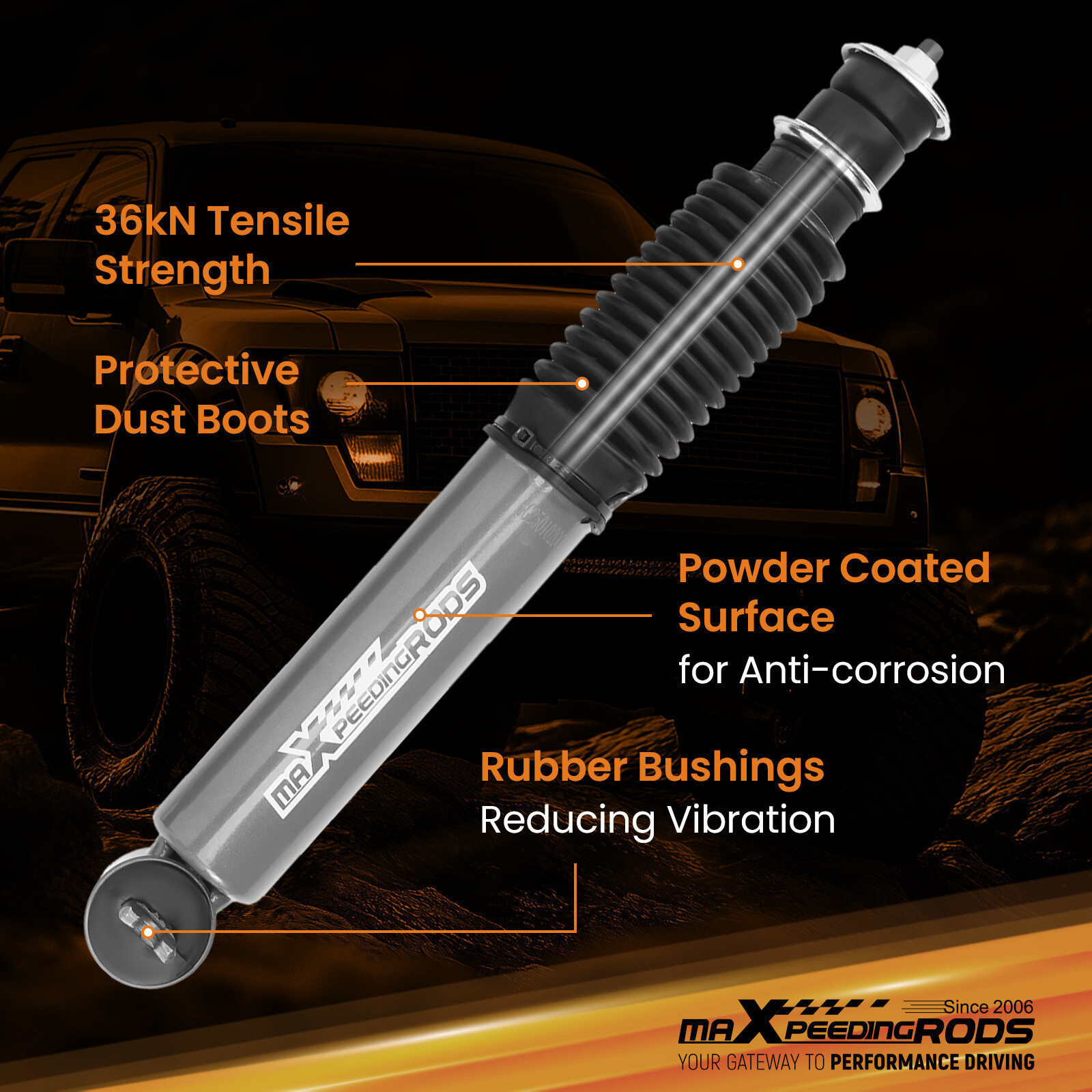 Front 2- 5" Rear 3-6" Drop Lowering Shocks for Chevy S10/GMC Sonoma 1982-2004