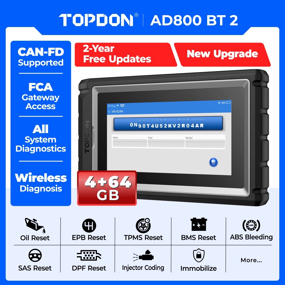 2025 AD800BT 2 Pro Bluetooth Automotive Car Diagnostic Tool Full System Scanner