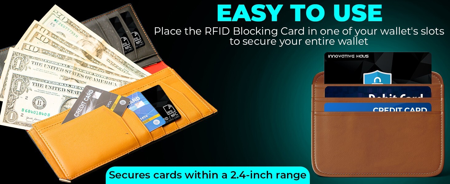 RFID Blocking Card - Slim RFID Card Blocker - NFC Contactless Card Protector 4pk