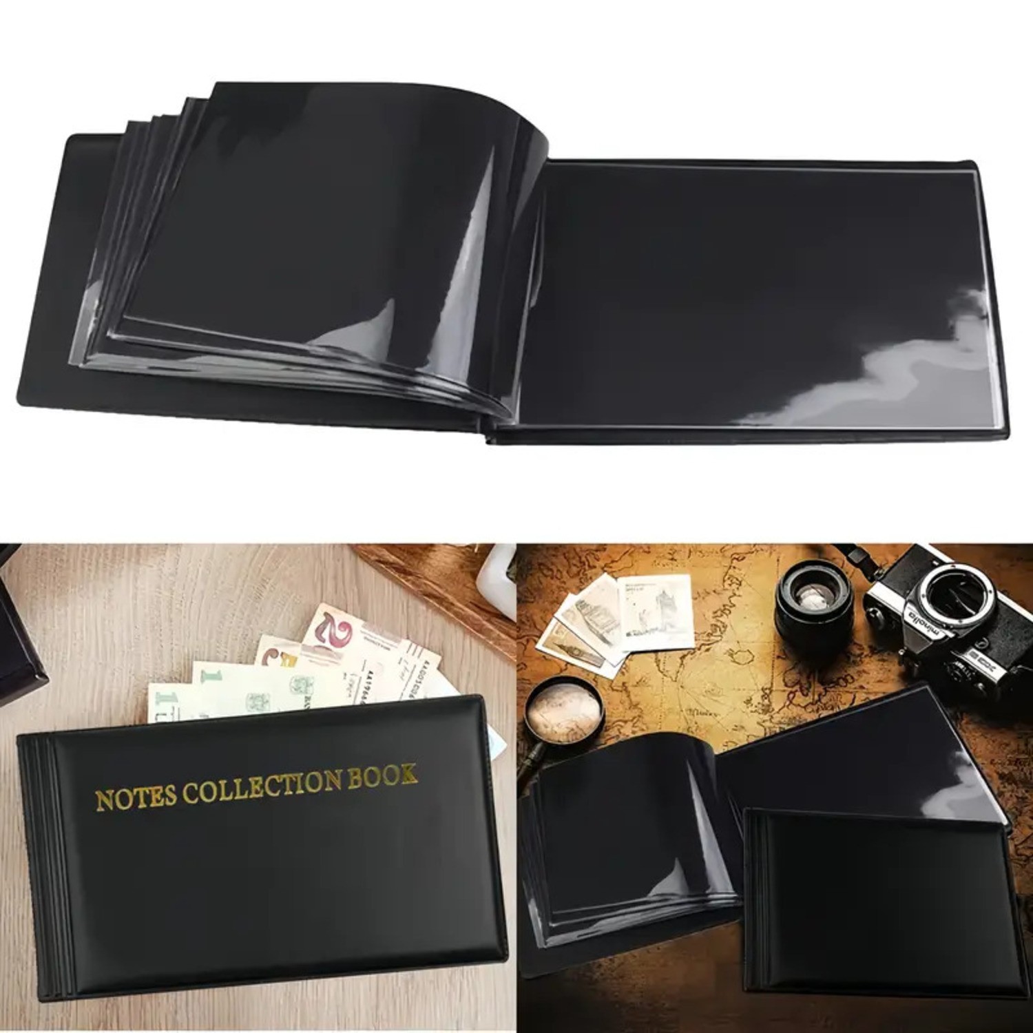 Premium Leather Banknote Collection Book 40 Pocket Currency Album Holder