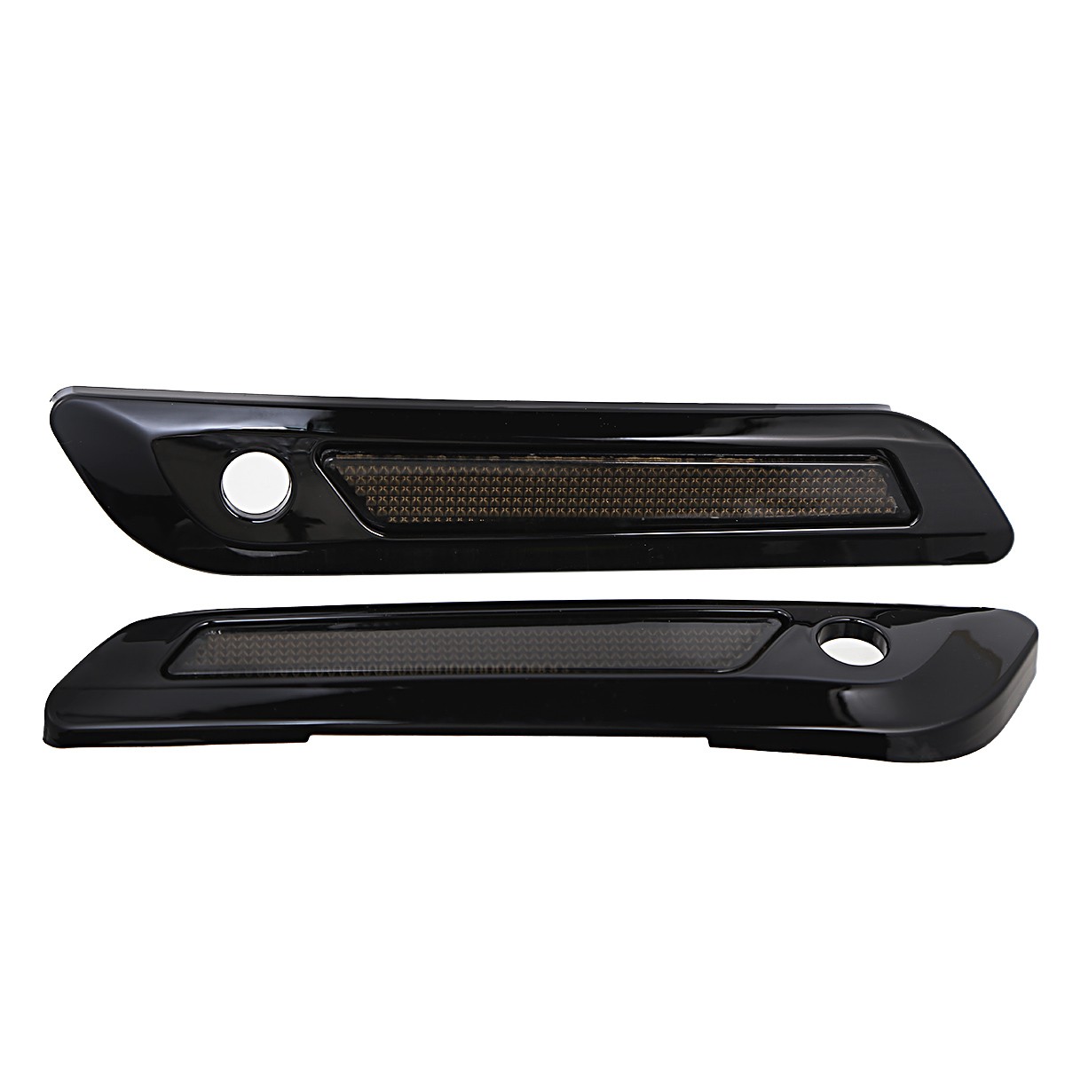 Black Hard Saddlebag Latch Cover&Smoke Reflectors For Harley Touring 2024 25 26