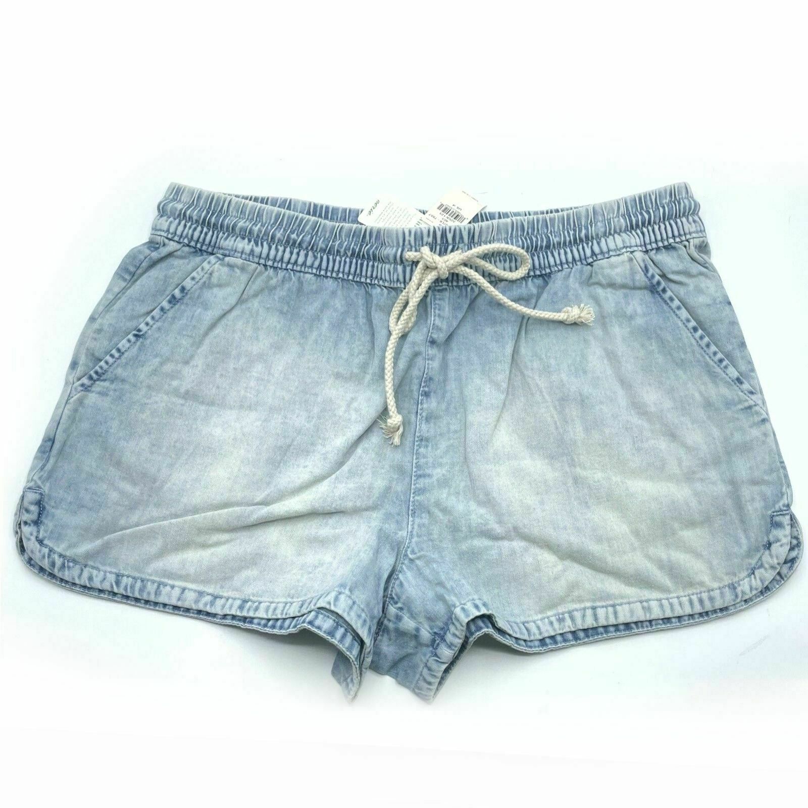 Aerie by American Eagle Chambray Shorts 3 Pocket Lightweight Denim w/ Drawstring