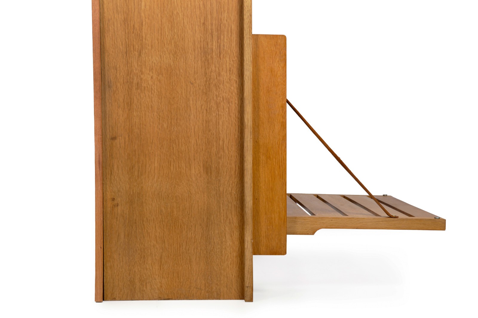 French Modernist Oak Bar Cabinet Bookshelf by Guillerme and Chambron