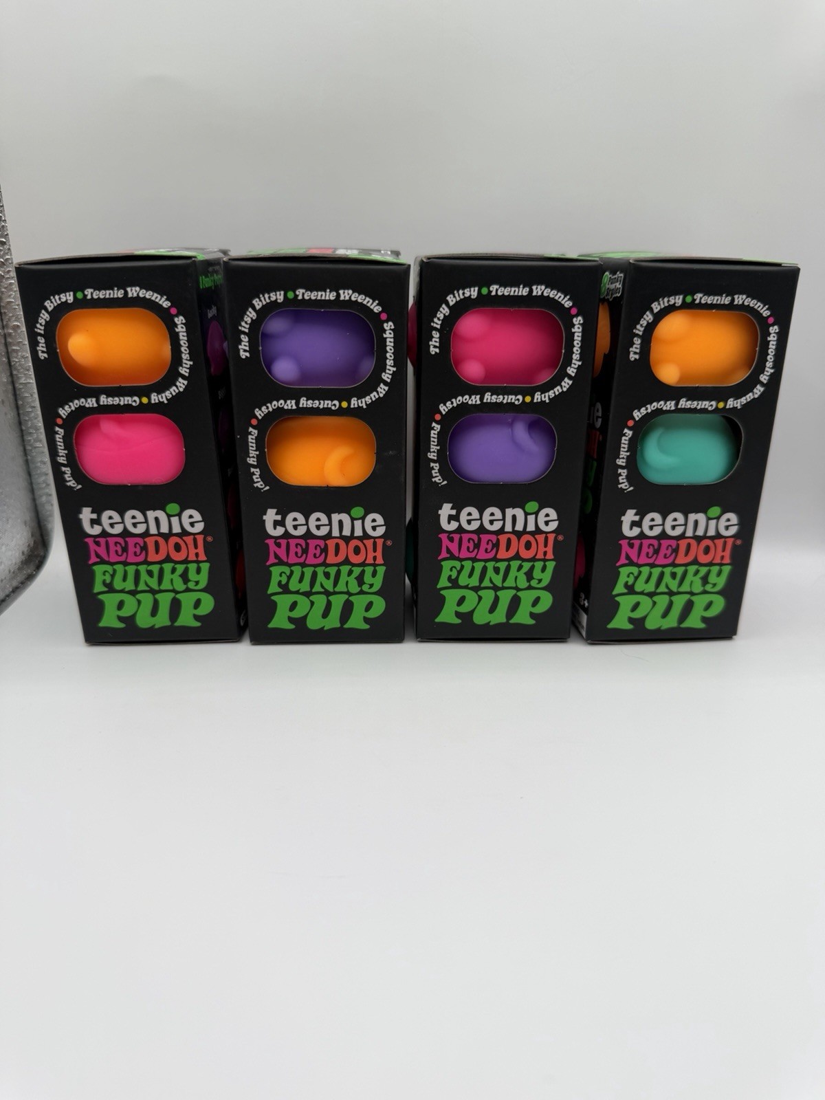 Teenie NeeDoh Nee Doh Funky Pup Dog 3 Pack- Style Varies- 1 Box Per Order