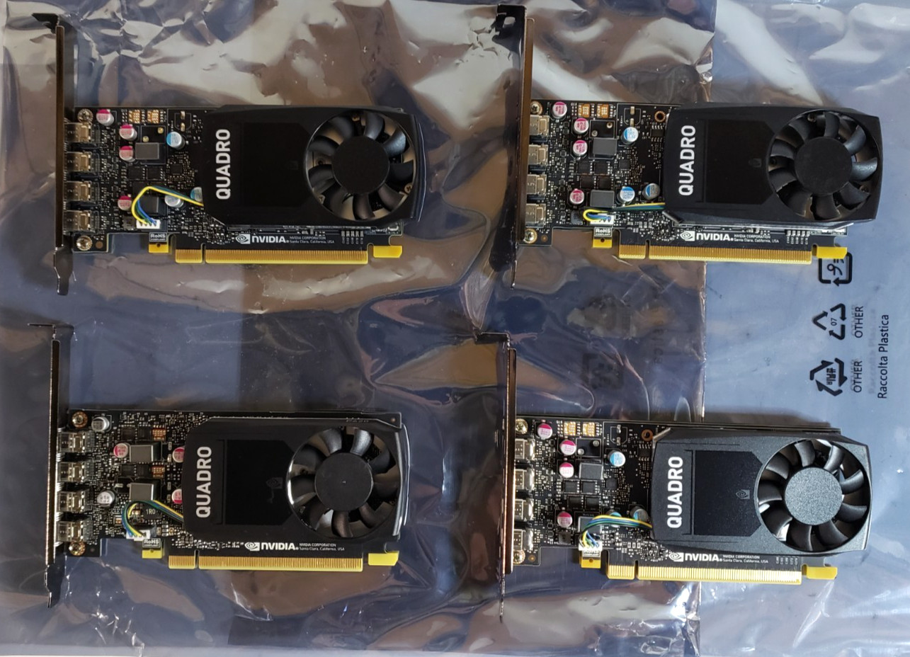 Lot of 4 NVIDIA Quadro P620 2GB GDDR5 4x Mini DP Graphics Cards