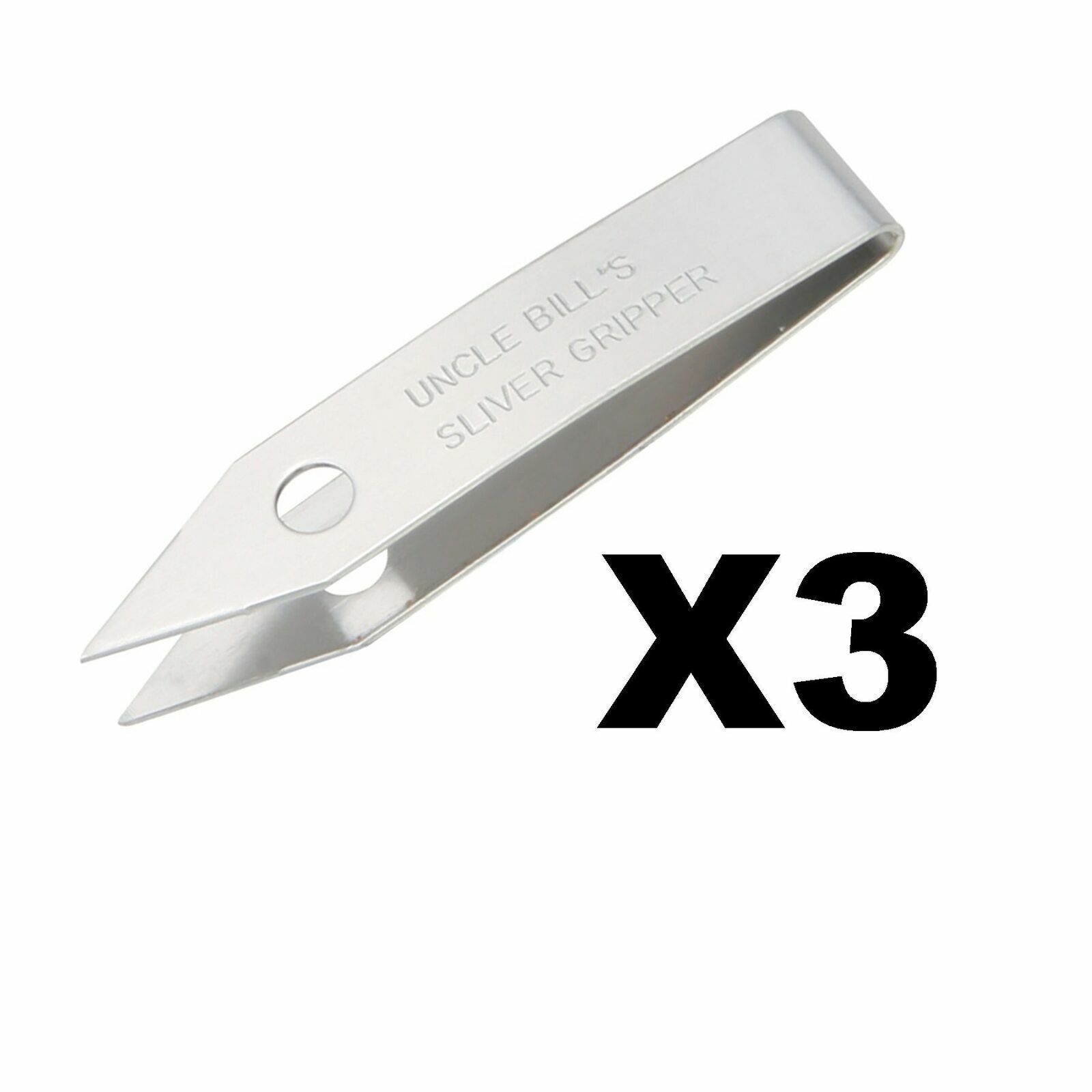 Uncle Bill's Sliver Gripper Tweezers Stainless Steel Keychain Survival ~ 3 Pack