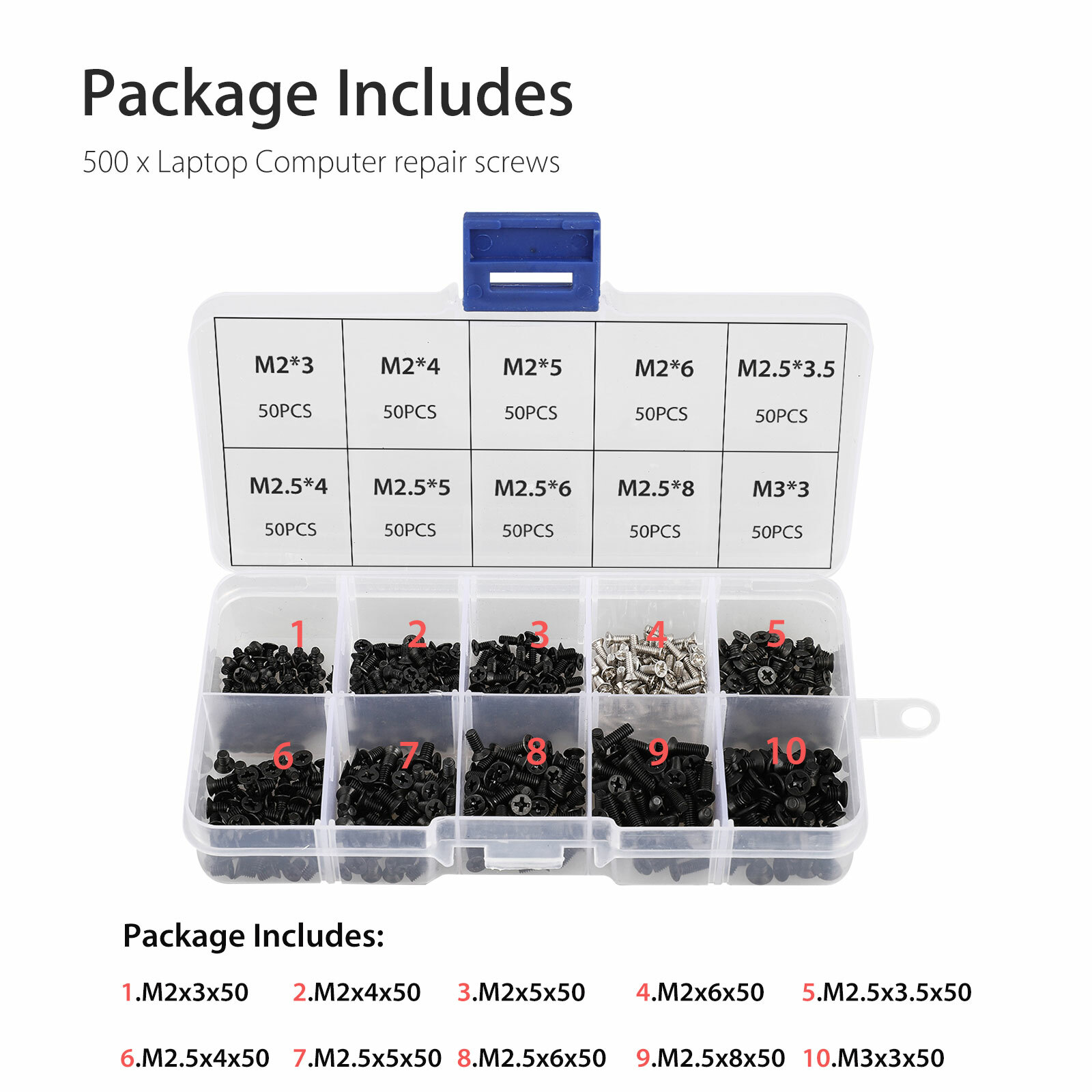 500PCS Computer Screw Set Kit For HP Dell Lenovo Samsung Sony Laptop Notebook US