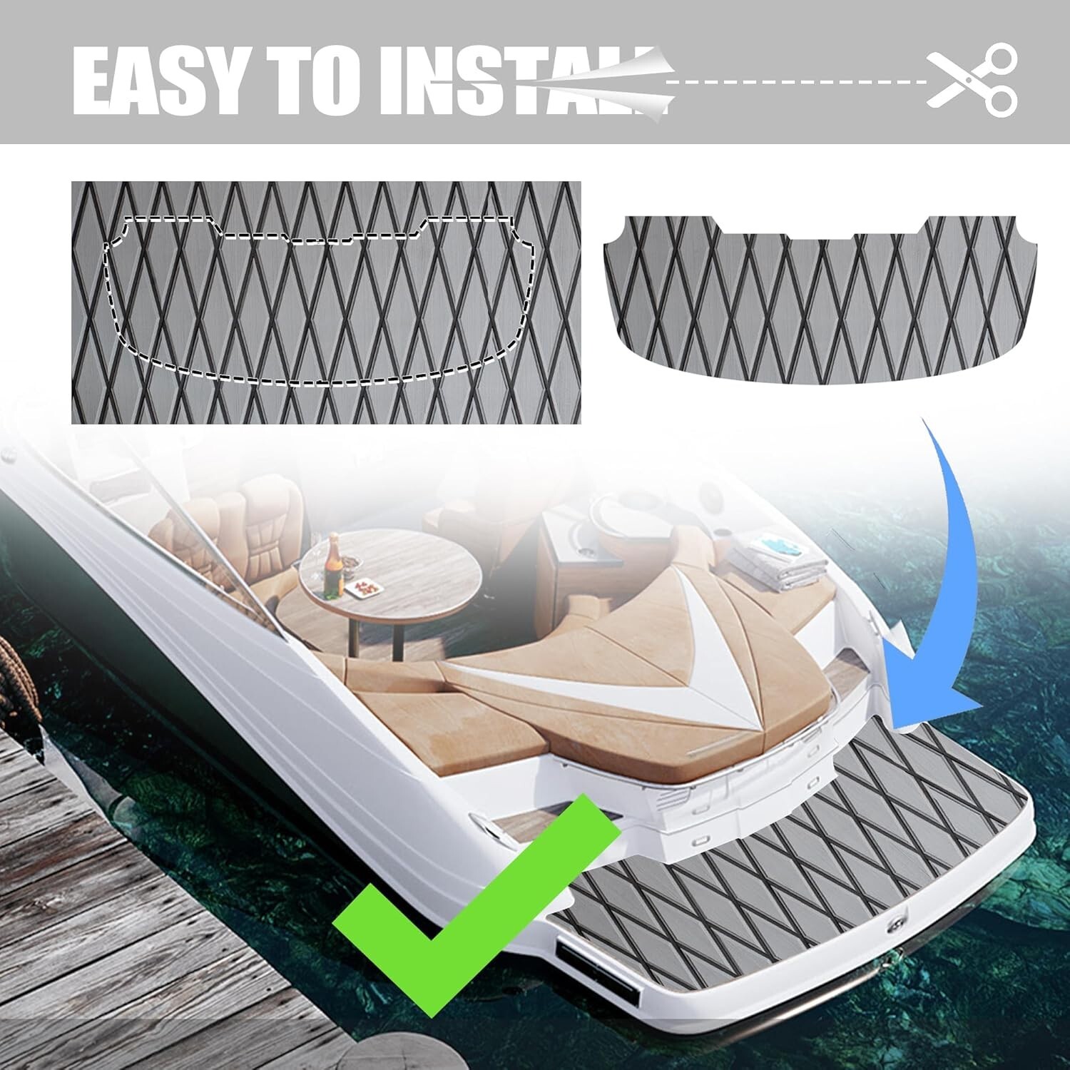 Diamond Type EVA Foam Boat Decking Sheet Mat Marine Flooring Yacht Non-Slip Pad