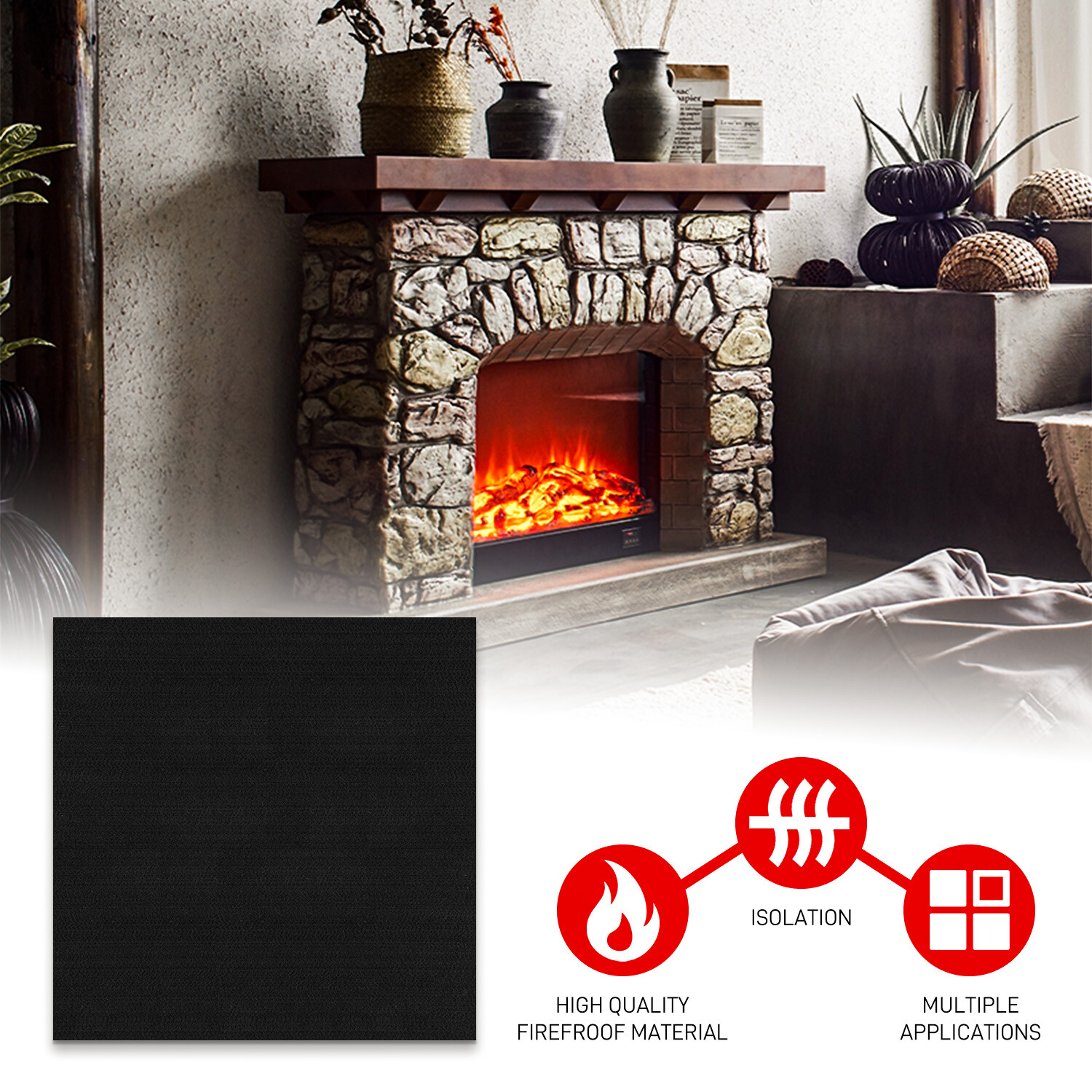 40"x40" Welding Blanket Fireproof Flame Carbon Felt for Welders Retardant Fabric