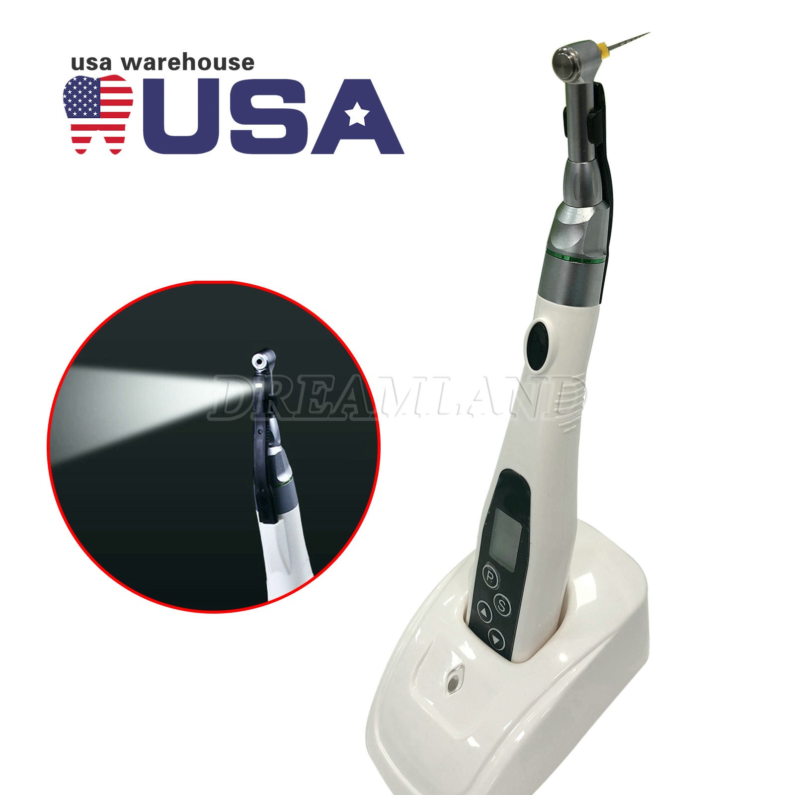 Dental Cordless LED Endo Motor 16:1 Contra Angle/Apex Locator Root Canal Finder