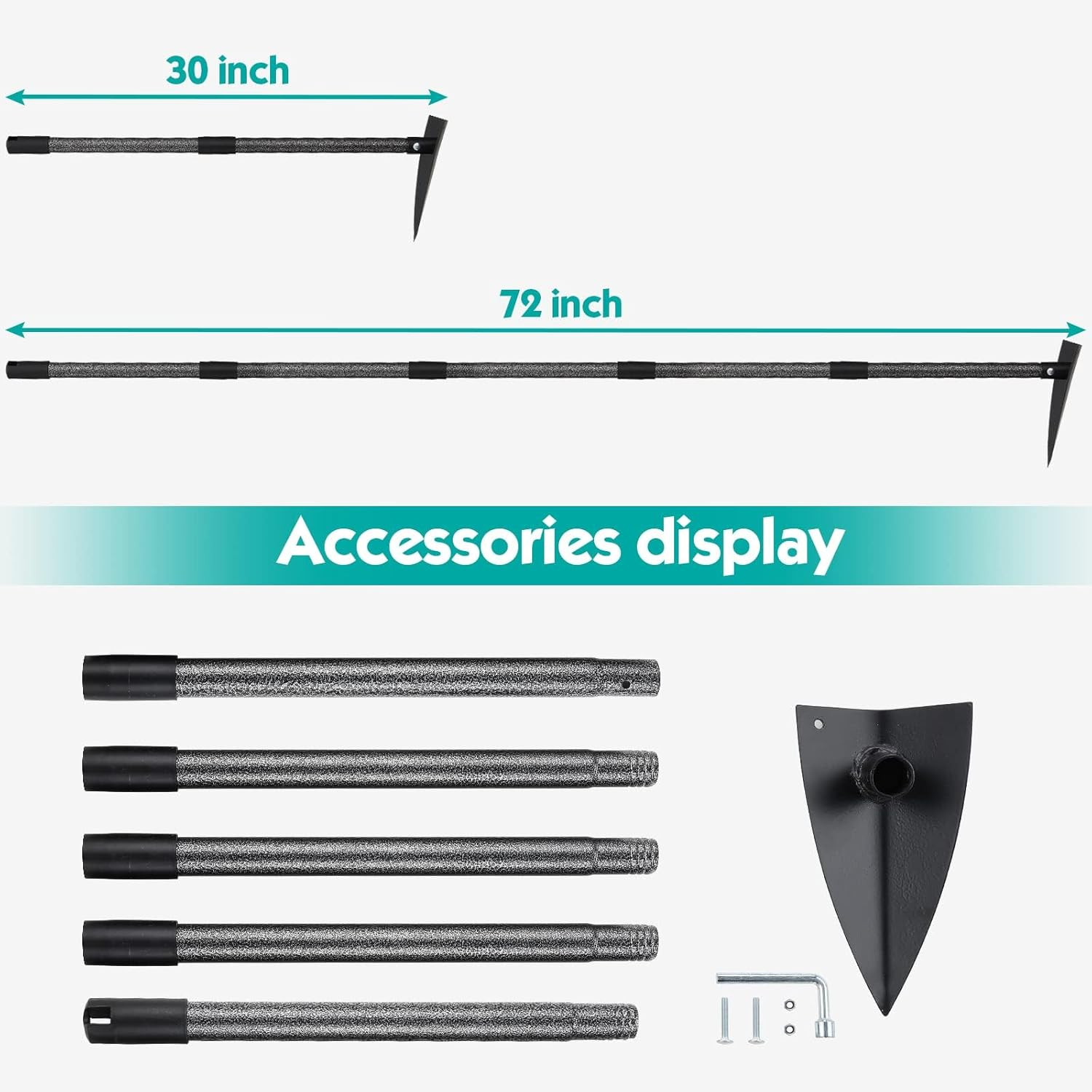 Hoe Garden Tool,Triangle Gardening Hoe with Sharp Blade for Digging,Weeding,Cutt