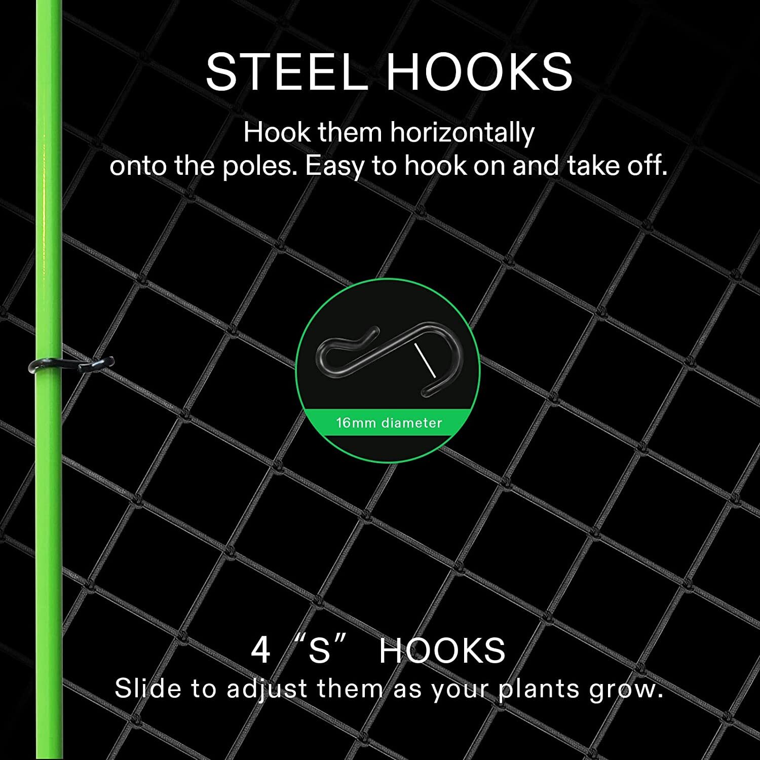 VIVOSUN 2x4'/3x3'/4x4' Elastic Trellis Netting 3mm thick for Grow Tent Gardening