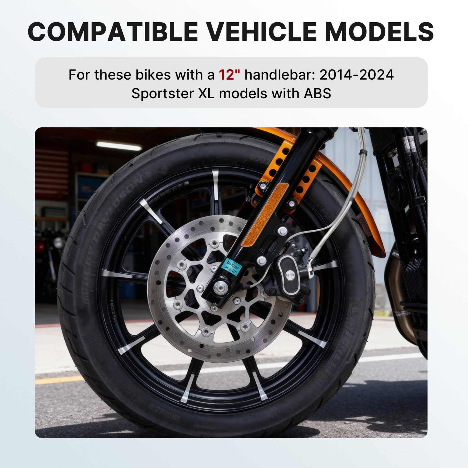 2014-2024 Sportster ABS Brake Line Clutch Cable for Harley XL 883 1200 12 in Bar