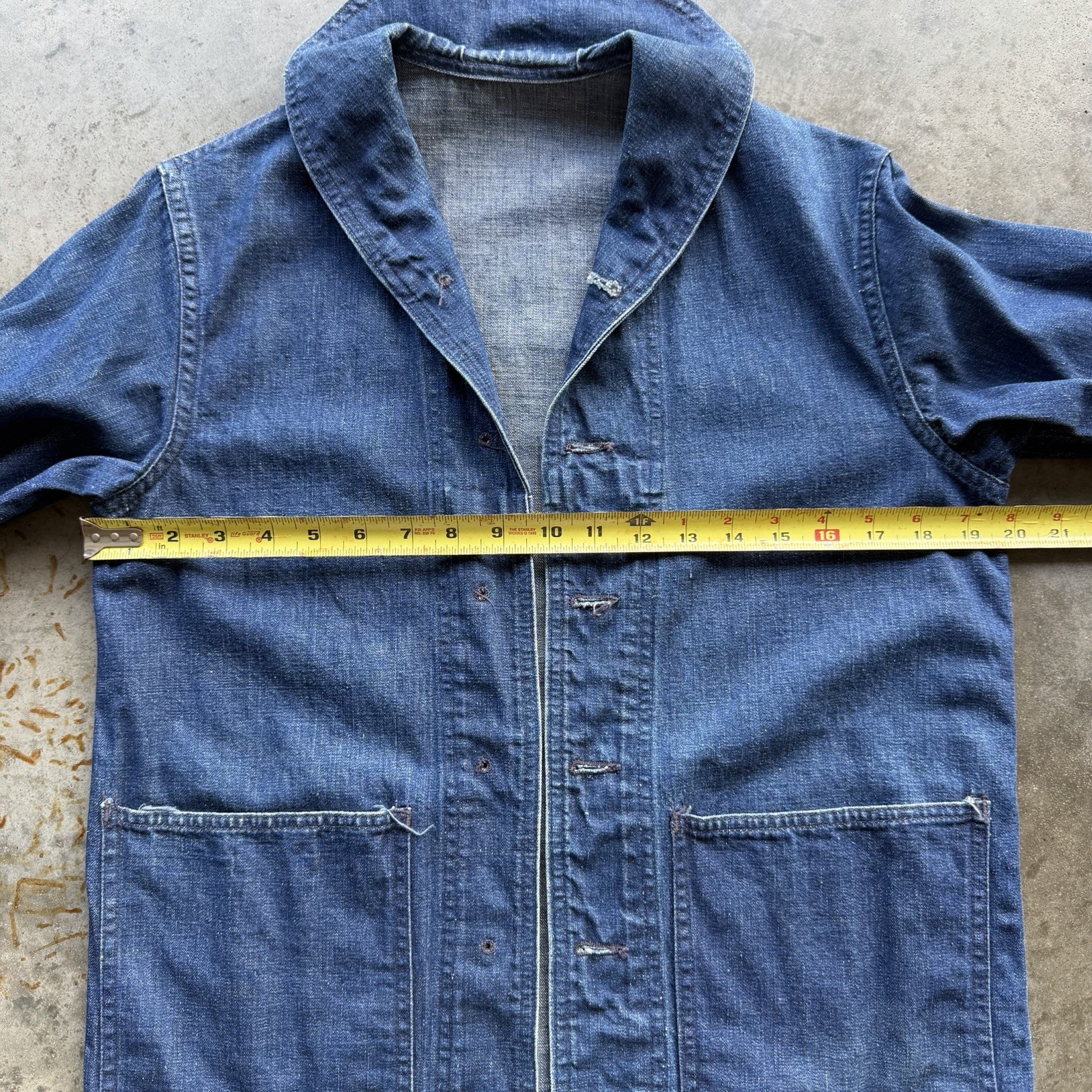 VTG 40s WW2 USN Denim Shawl Collar Jacket