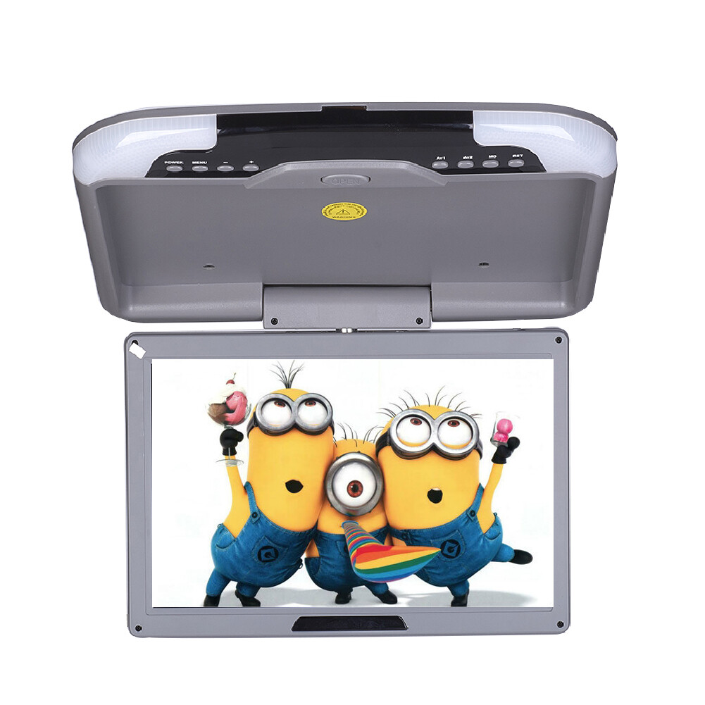 13'' Car Trunk Screen Flip Down Roof Mount Monitor Overhead TFT LCD Screen Gray