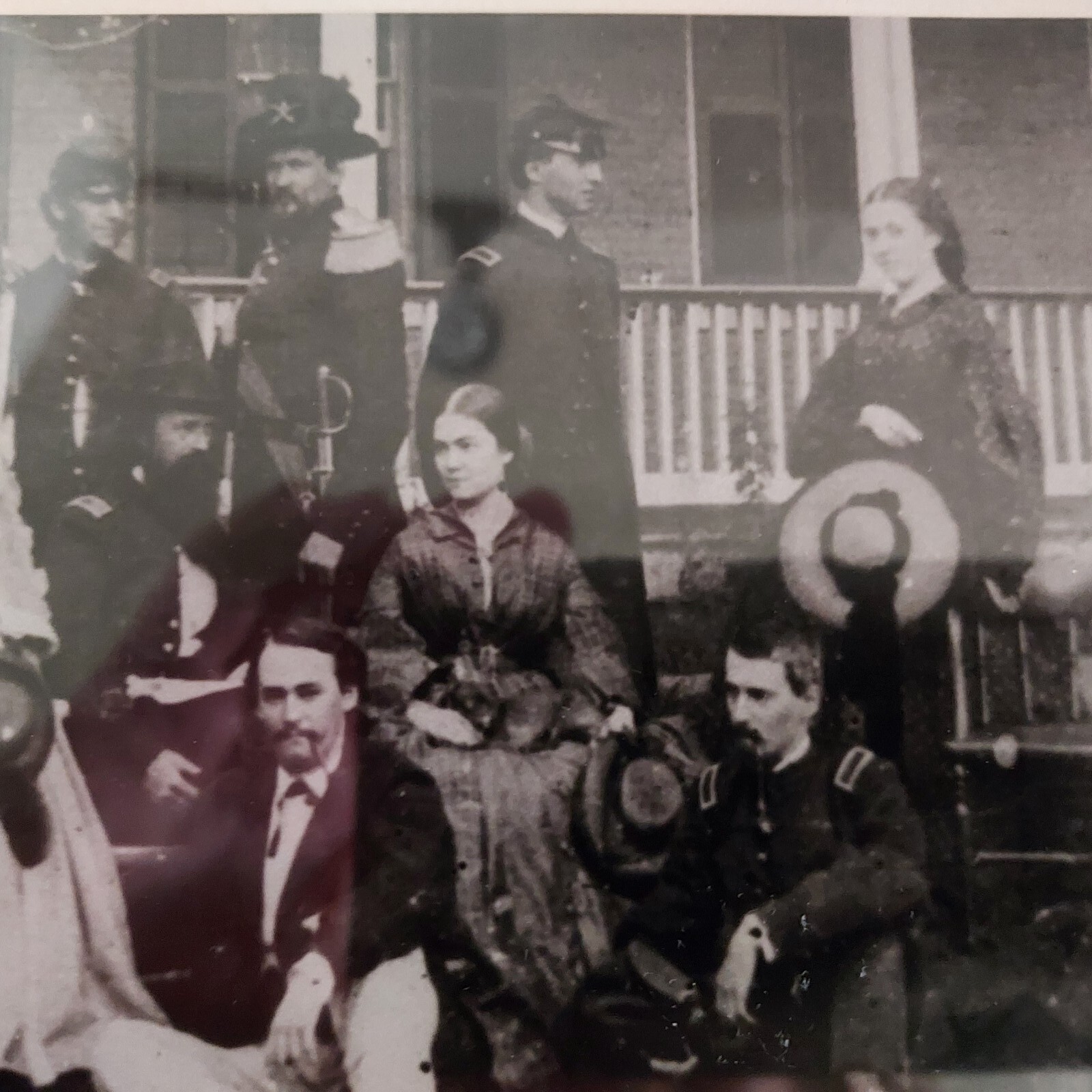 Framed Photo of General Stoneman & Staff at Carlisle Barracks c/1860 Wood Frame