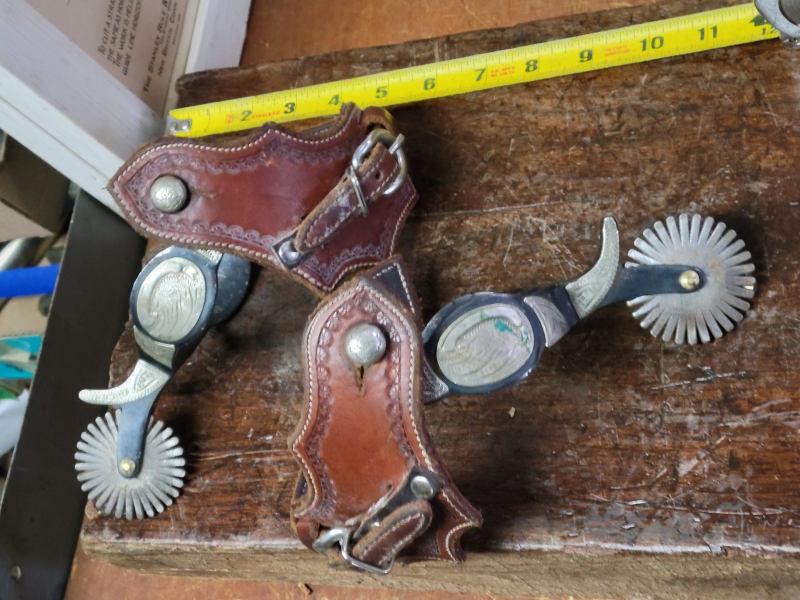 Vintage Western Spurs With Leather Strap
