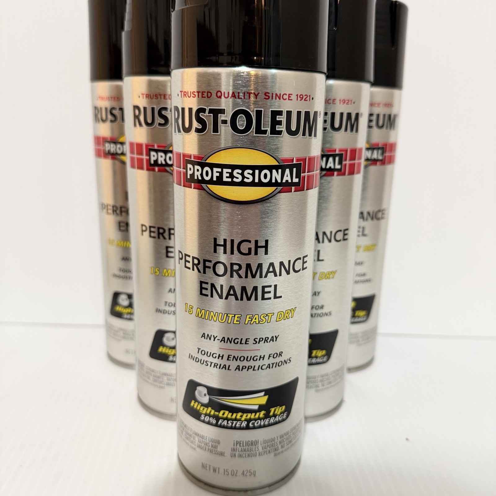 Rust-Oleum 7579838-6PK Professional High Performance Enamel Spray Paint, 15 Oz,
