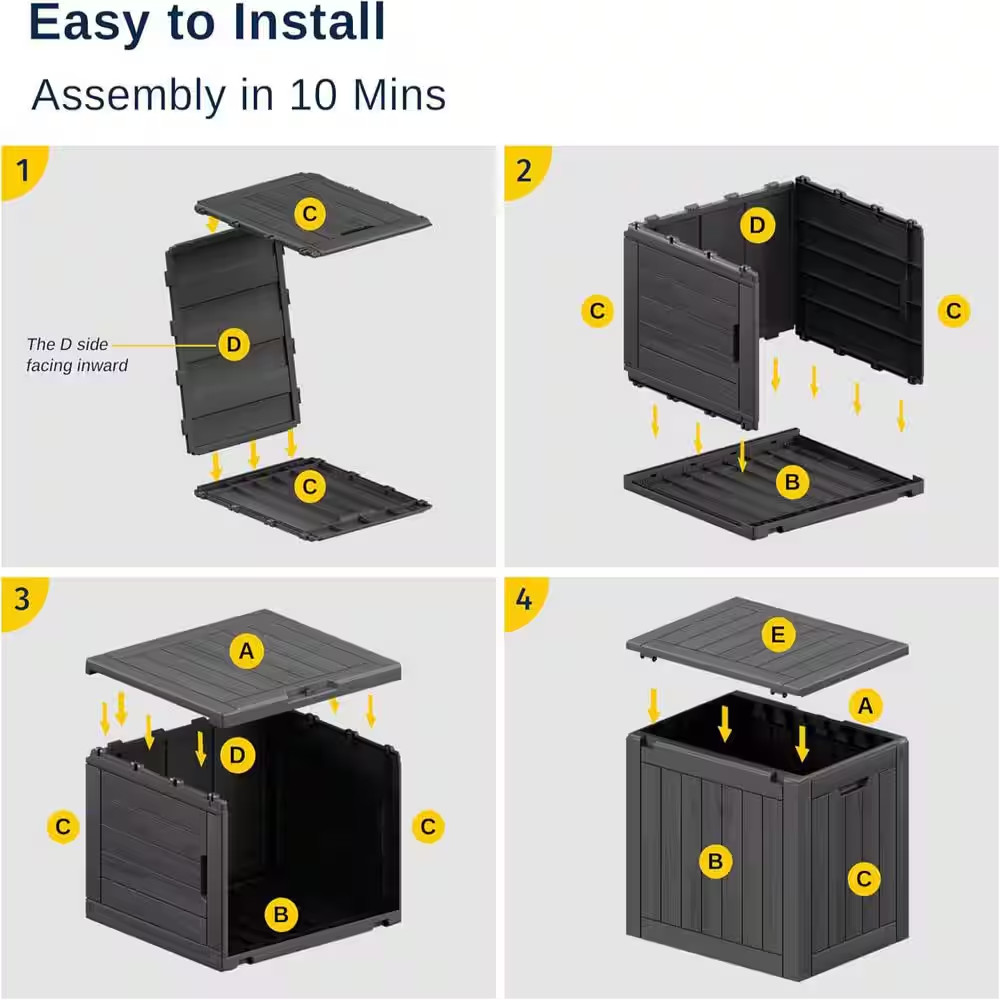 Outdoor Storage Box, 31 Gallon Deck Box, for Indoor and Outdoor Use, Gardening T