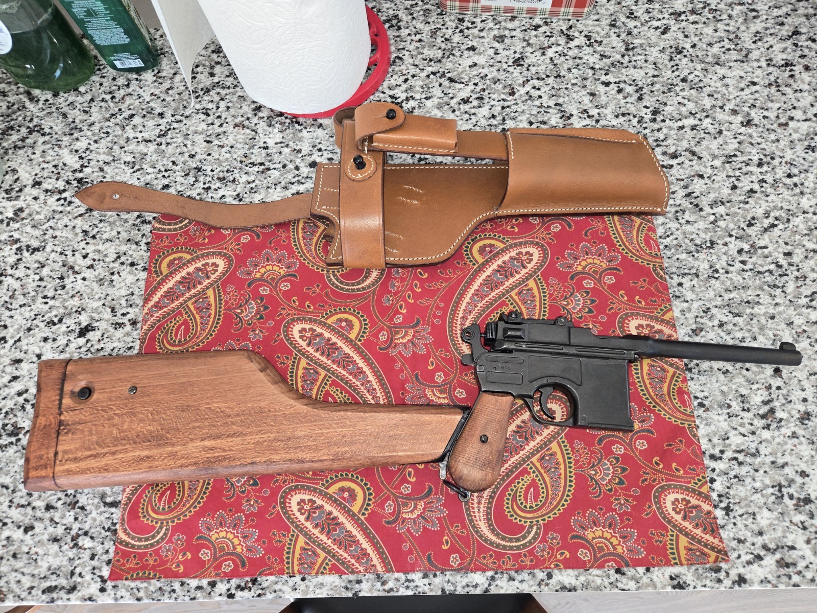 Mauser C96 Broomhandle Rig. Denix Replica Non-Gun.