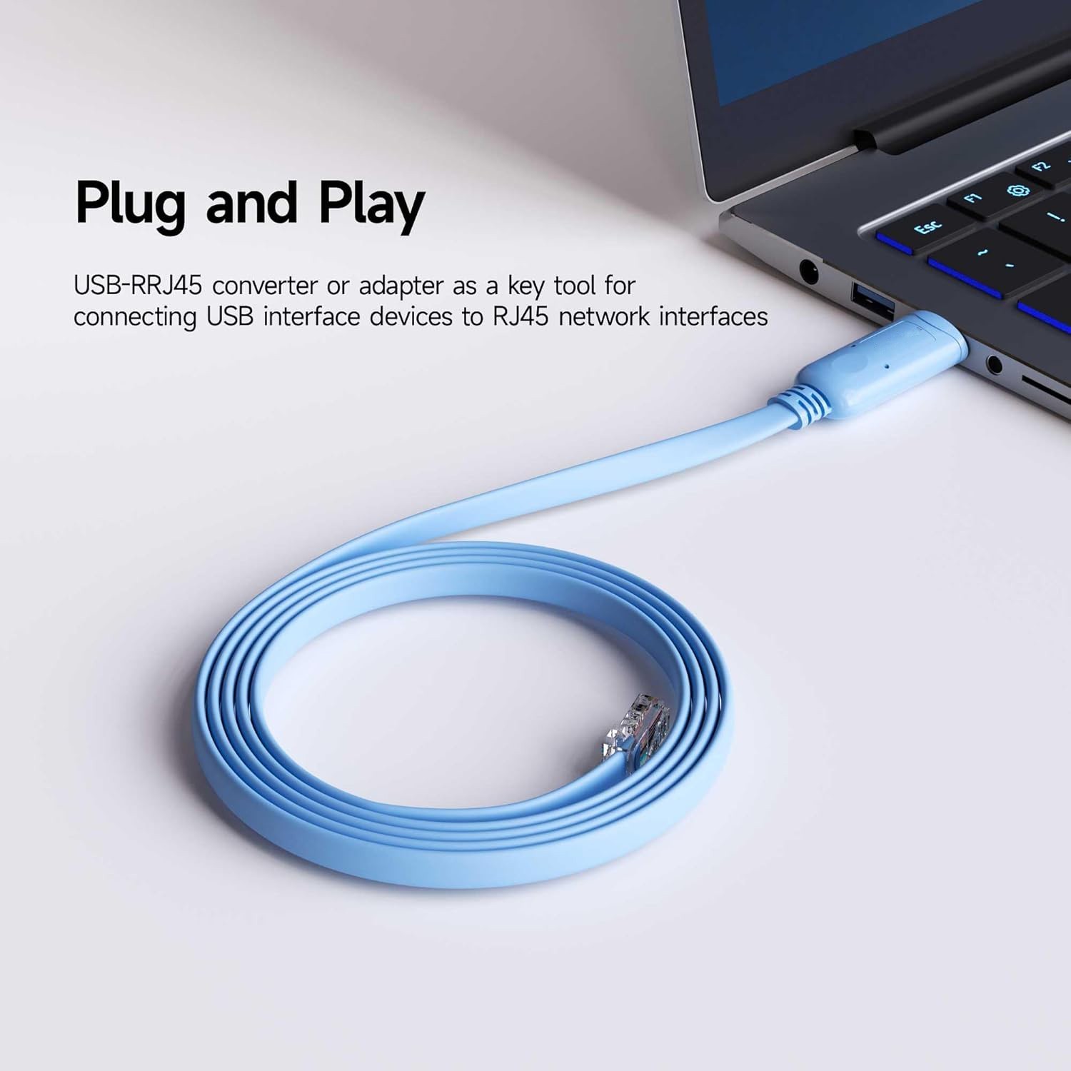 6ft Console Cable USB to RJ45 - Plug & Play Auto Driver for Laptop for Cisco