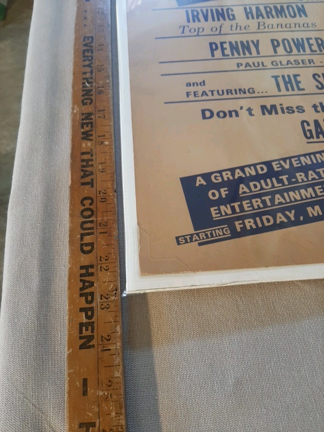 Vintage Adult Live Theater Poster Penny Powers Burlesque Show Beacon Theatre