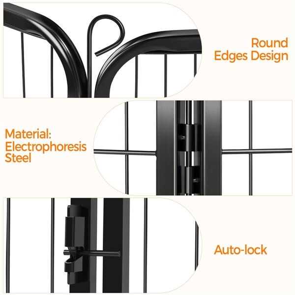 Metal Dog Playpen Foldable Pet Fence Exercise Pen for Puppy/Rabbit/Small Animal