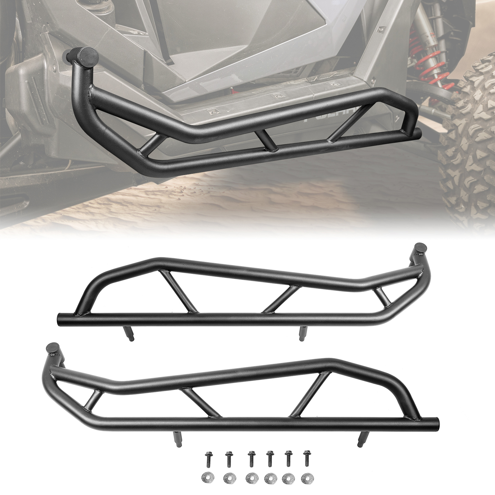 WEISEN Steel Nerf Bars Rock Sliders For Polaris RZR Pro XP/Turbo R/Pro R/PRO S