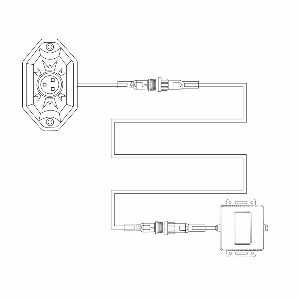 4pcs 4 Pin RGB Rock Light Extension Cable Wire Cord For UTV RGB LED Rock Lights