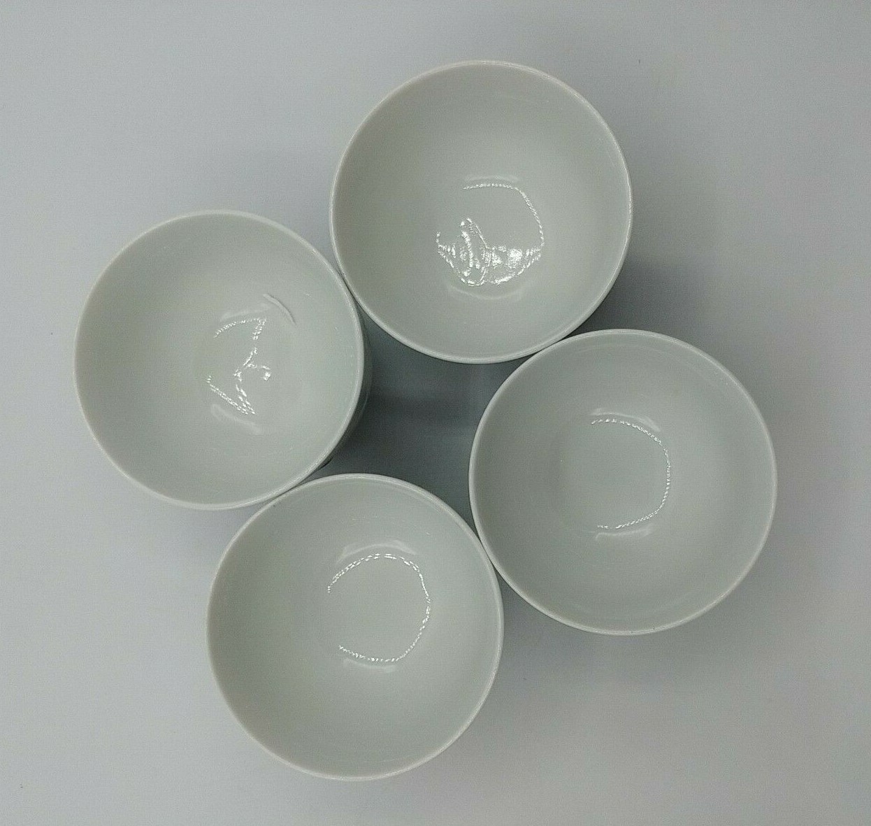 4 Small Rice Bowls 2 1/4" X 3 1/8" Diameter Look Retro? MCM?