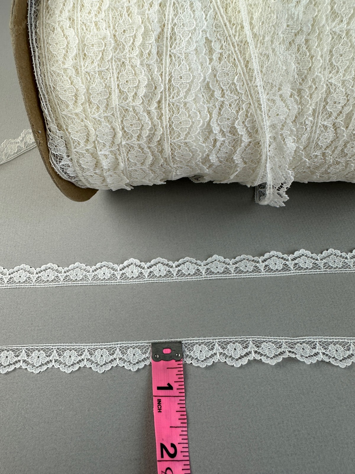 Vintage Lace Trim White 5/8"W 422 Yd Spool Sewing Lingerie