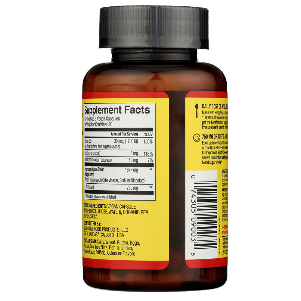 Bragg Apple Cider Vinegar Immune & Weight Management Support 90 Capsules