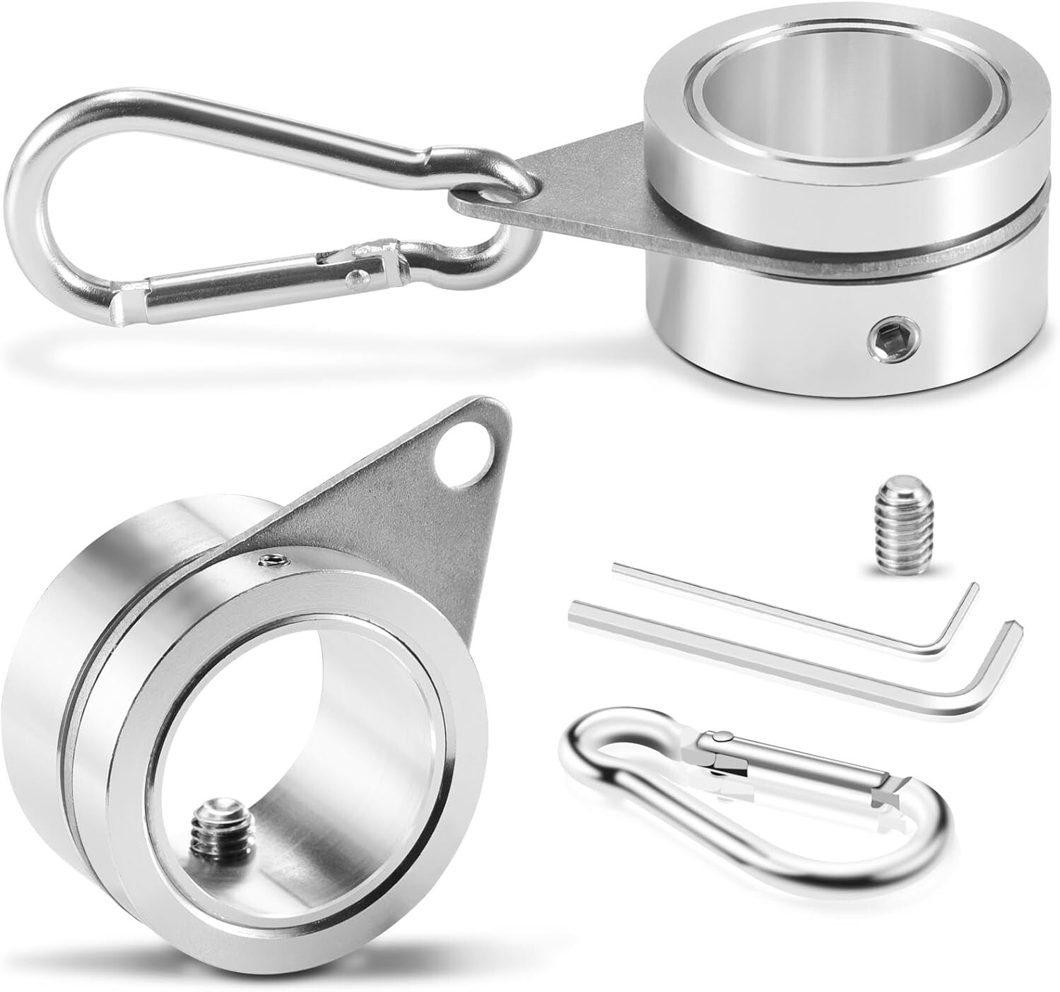 Pack of 2 Aluminum Alloy Flag Pole Rings 360 Degree Rotating Flag Mounting 1"