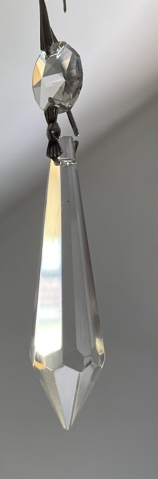 15- Vtg 3” Icicle Crystal Prisms Pendants 76mm