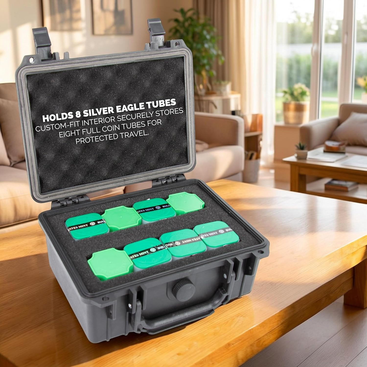 CASEMATIX American Silver Eagle Coin Tube Case Waterproof Hard Shell Storage Box