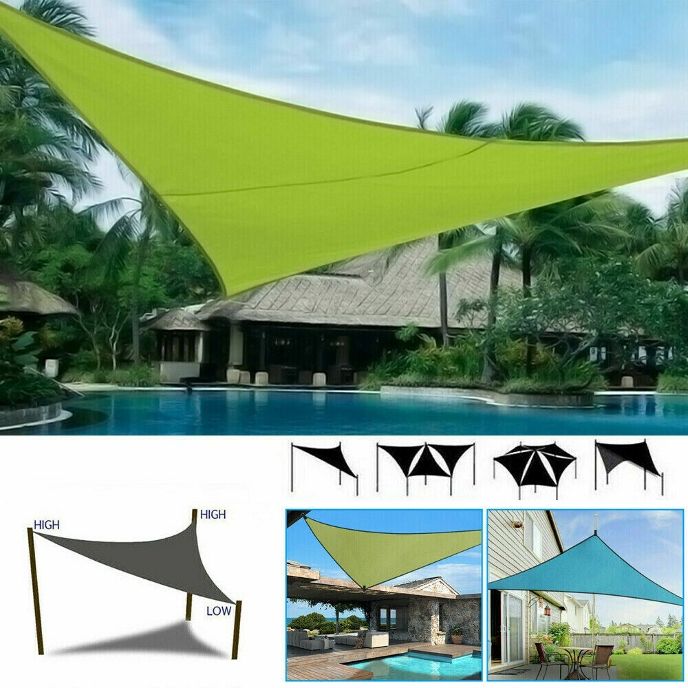 10x10x10 FT Sun Shade Sail Triangle UV Block Durable Awning Canopy Waterproof